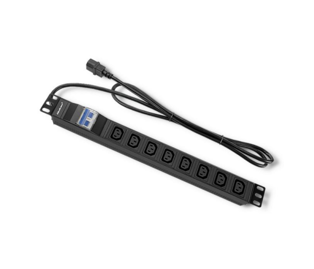 Qoltec RACK 19" 1U 10A PDU - 8 gniazd,  2m - 432111 - zdjęcie 2